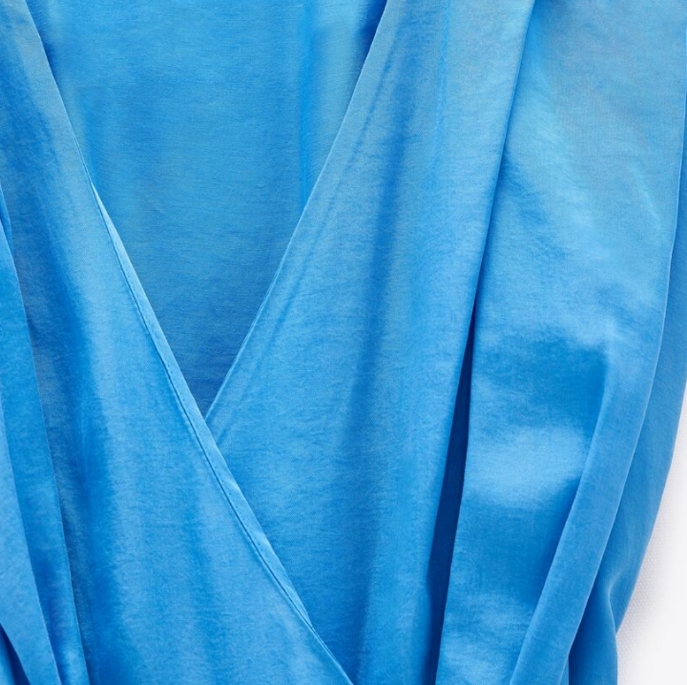 ZARA light blue flowy tied dress TRF Size XXXL - Picture 4 of 12